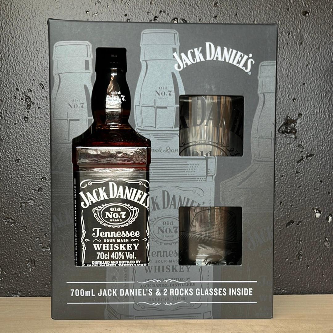 Jack Daniels Old No. 7 - Gift Box w/2 Glasses Tennessee Whiskey - The Beer Library