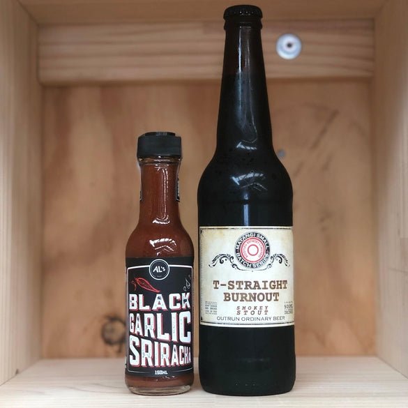 Al's Laboratory Stout & Black Garlic Sriracha Hot Sauce Pairing Food - The Beer Library