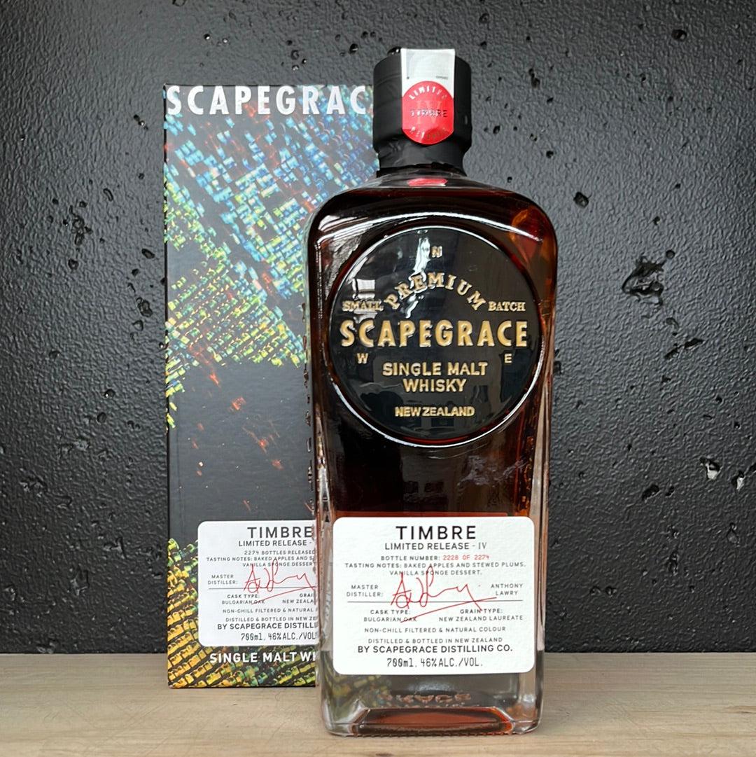 Scapegrace Scapegrace Timbre IV Limited Release Single Malt Whisk(e)y - The Beer Library
